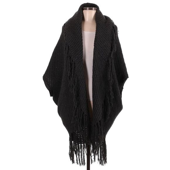 Ralph Lauren Shawl Cardigan Wool Cashmere Sweater Fringe Poncho Cape M/L $698 - Picture 1 of 7
